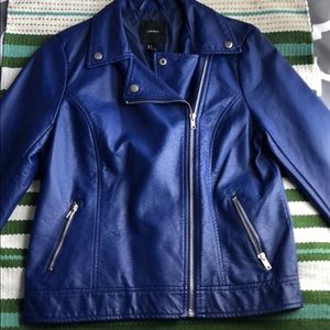 Royal Blue Leather Jacket